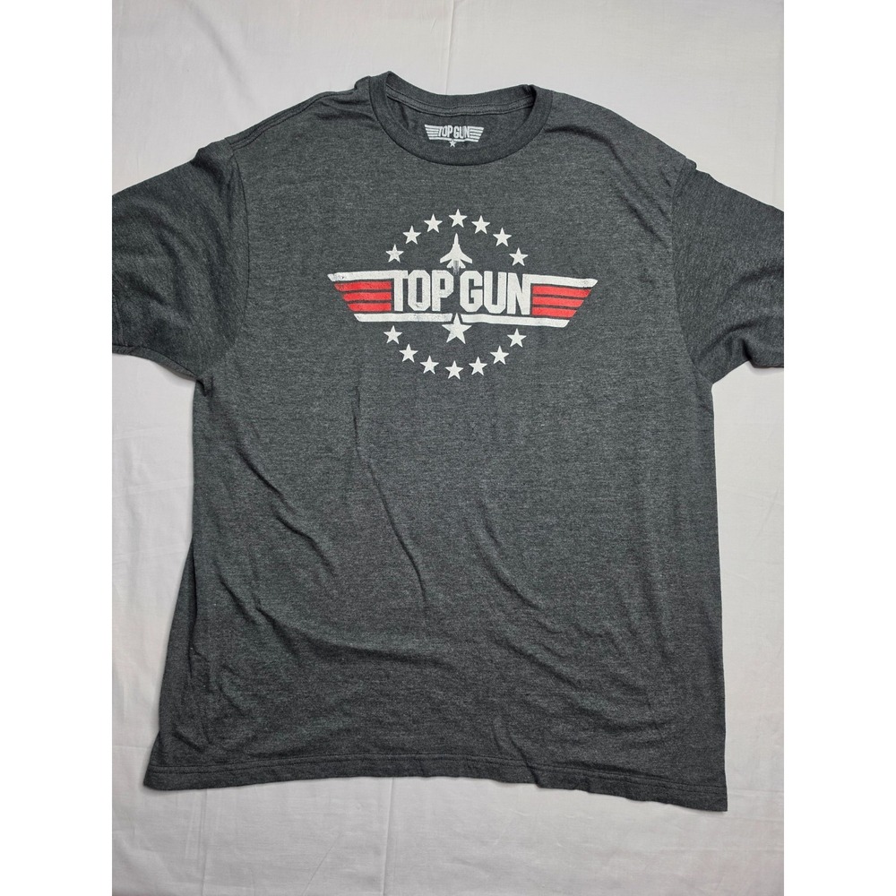Top Gun T-Shirt Men's XL Dark Gray Graphic Cotton Crew Neck Pullover Streetwear